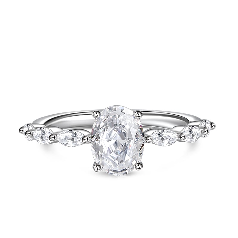 Jeulia Classic Oval Cut Sterling Silver Ring