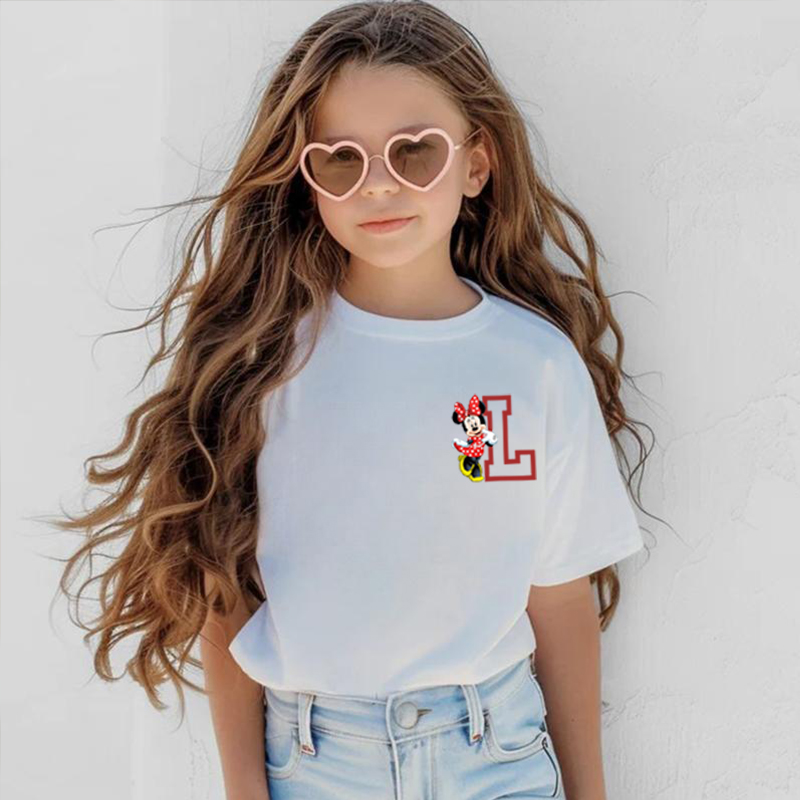 Personalized Children T-Shirt Custom Initials With Anime Characters Simple Gift For Kids