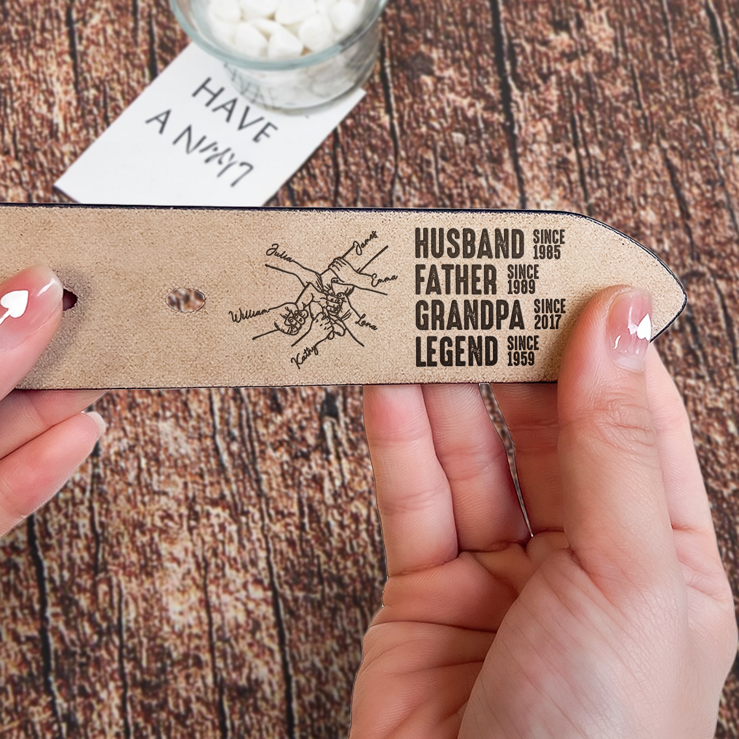 Personalized Engraved Leather Belt Husband Father Legend Men's Gifts for Dad