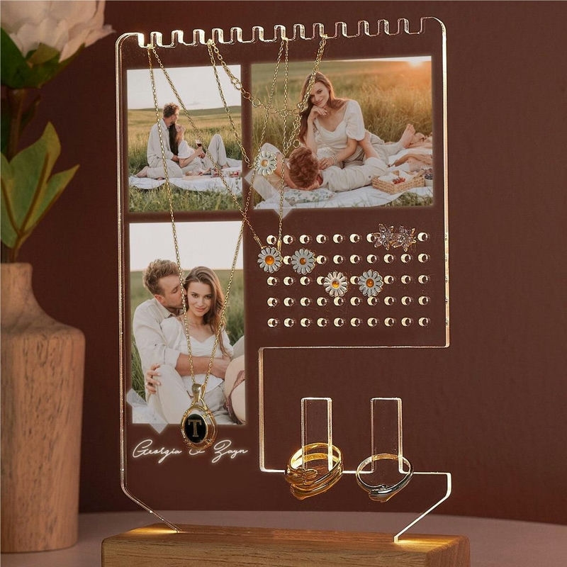 Personalized Picture Jewelry Lamp Stand Creative Gift for Your Love