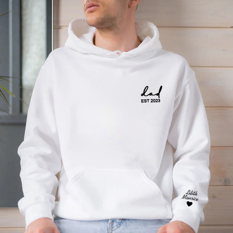 Personalized Hoodie with Custom Name and Date for Best Father
