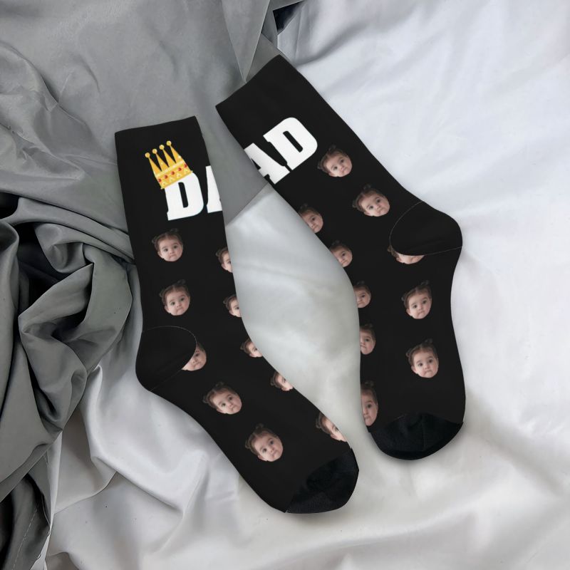 "King Dad" Personalized Face Socks The Best Father's Day Gift