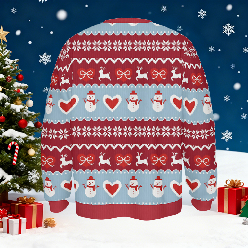 Personalized Ugly Sweater Unisex Custom Photo Cartoon Style Design Perfect Christmas Gift for Lovers