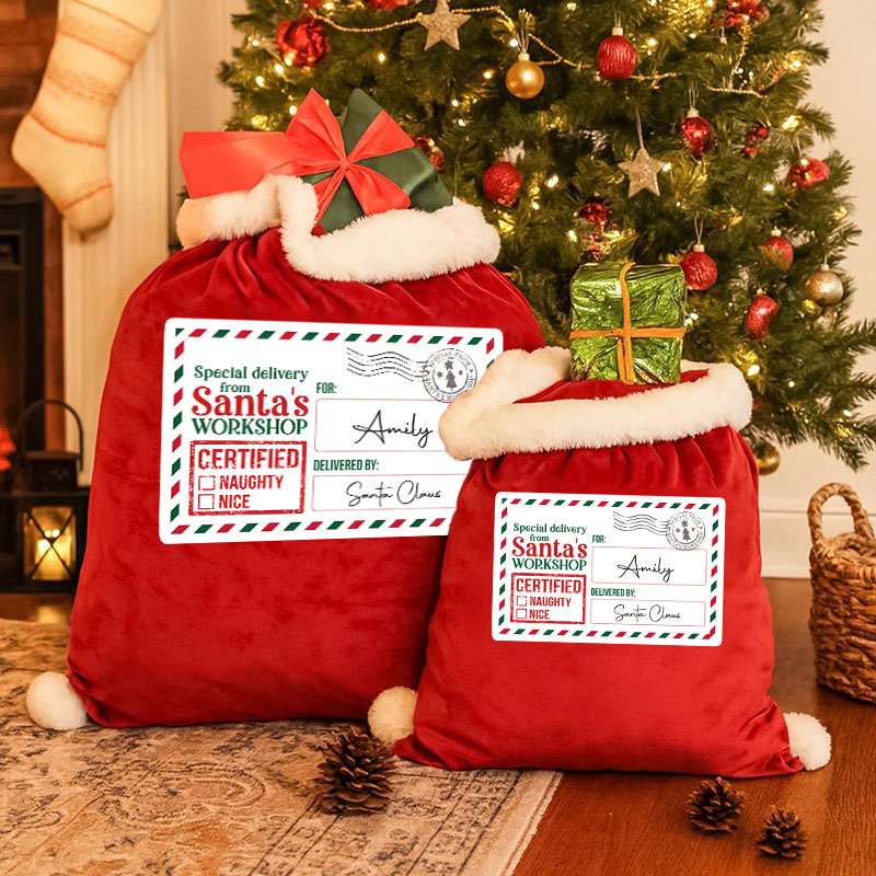 Sacs cadeaux de Noël personnalisés avec prénom Cadeau chaleureux pour la famille