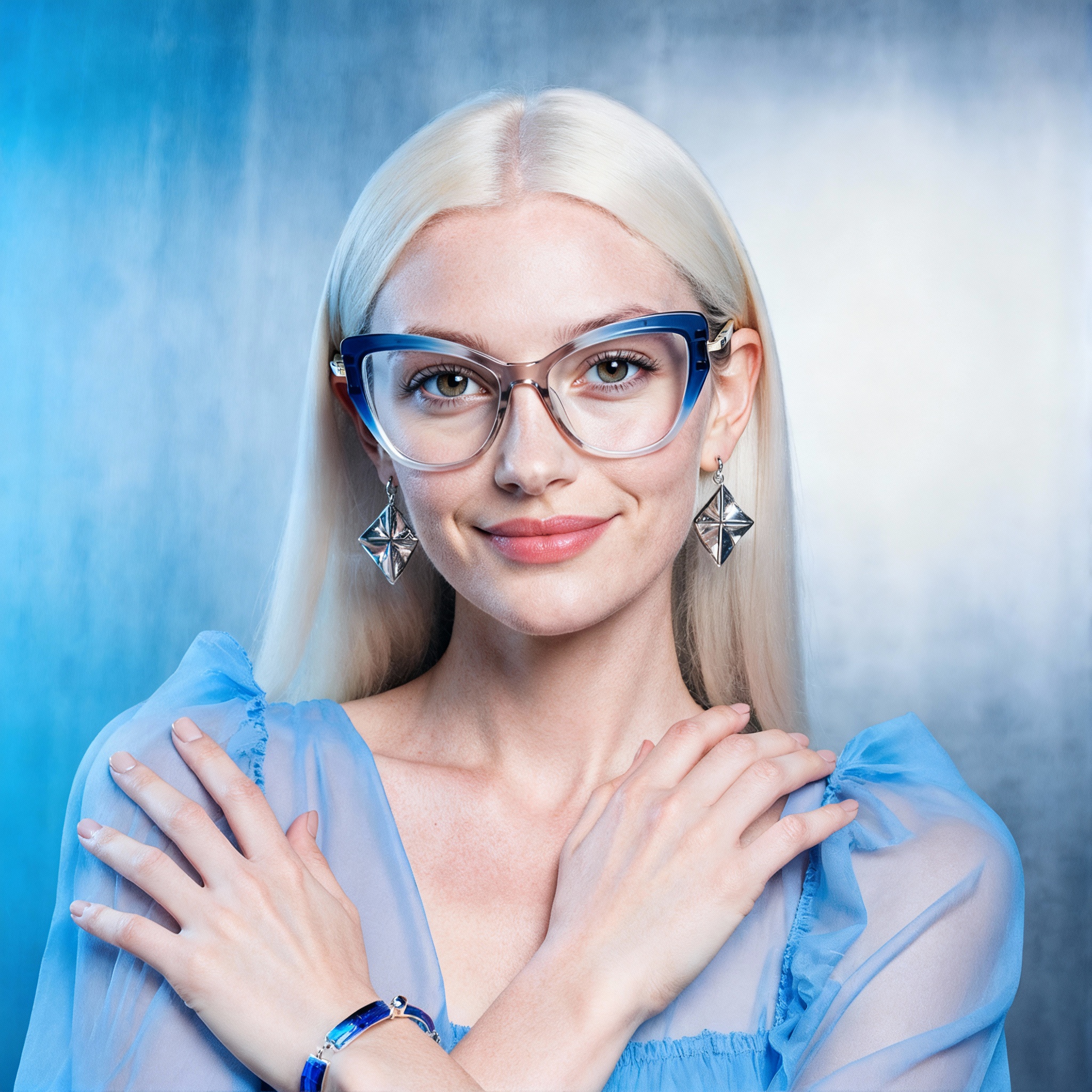 Occhiali da Vista Blake Cat Eye Blu 