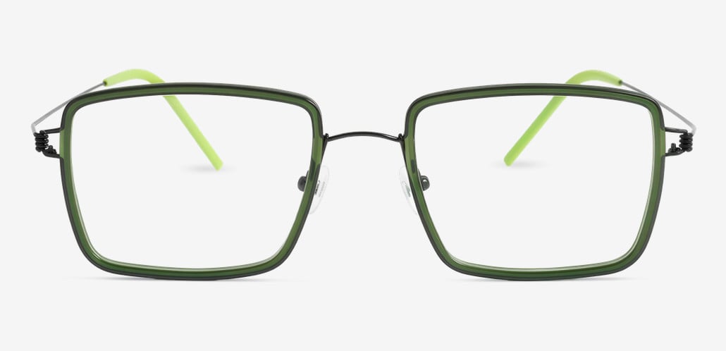 Evans Grüne Quadratische Brille