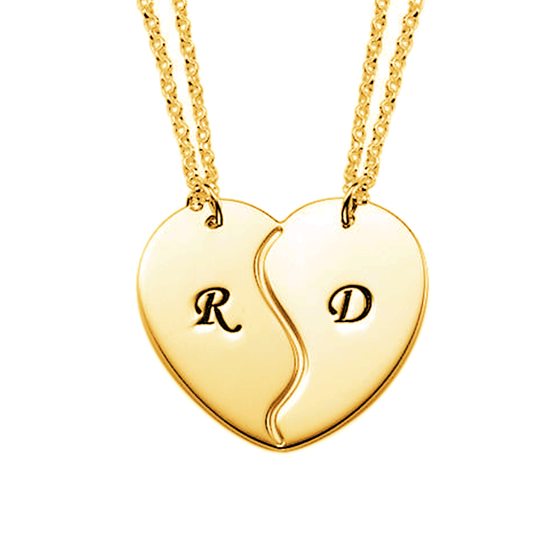 "Lettering You In My Heart" Heart Shape Necklace for Couples