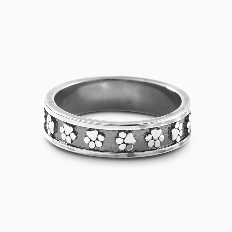 Jeulia "Paw Print" Sterling Silver Band