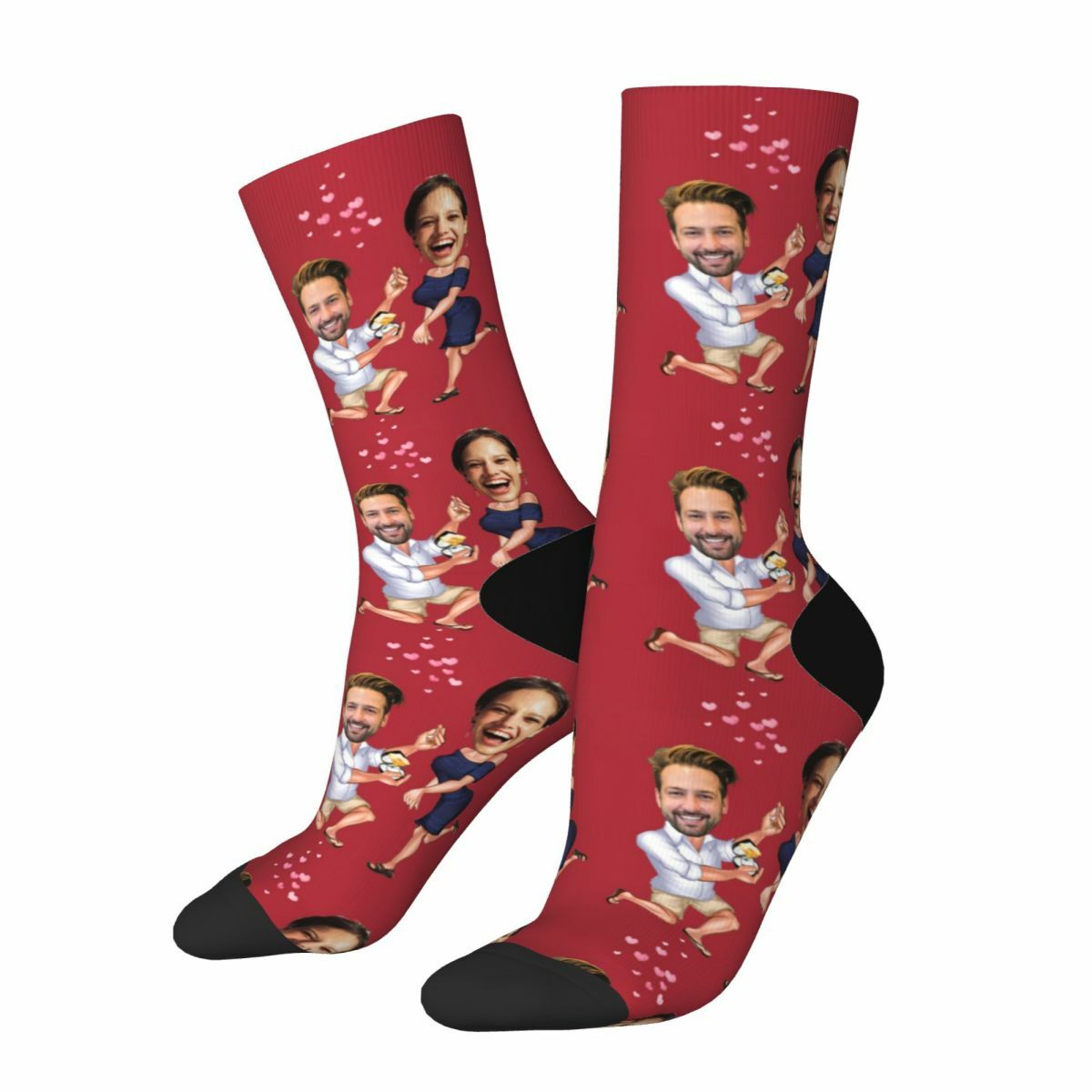 Personalized Face Socks Couple Photo Funny Socks for Marriage Proposal