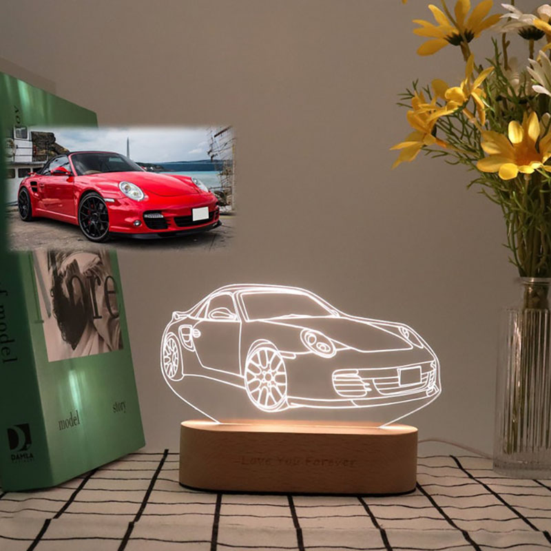 Personalized Picture Acrylic Lamp Creative Gift for Car Lover