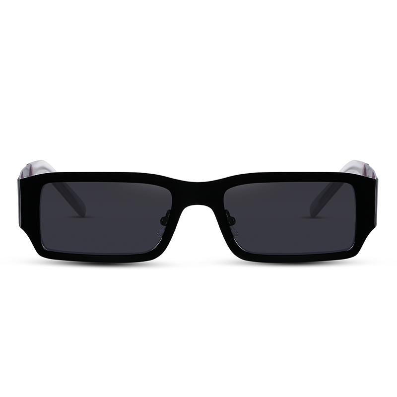 Perspective Rectangle Black Sunglasses