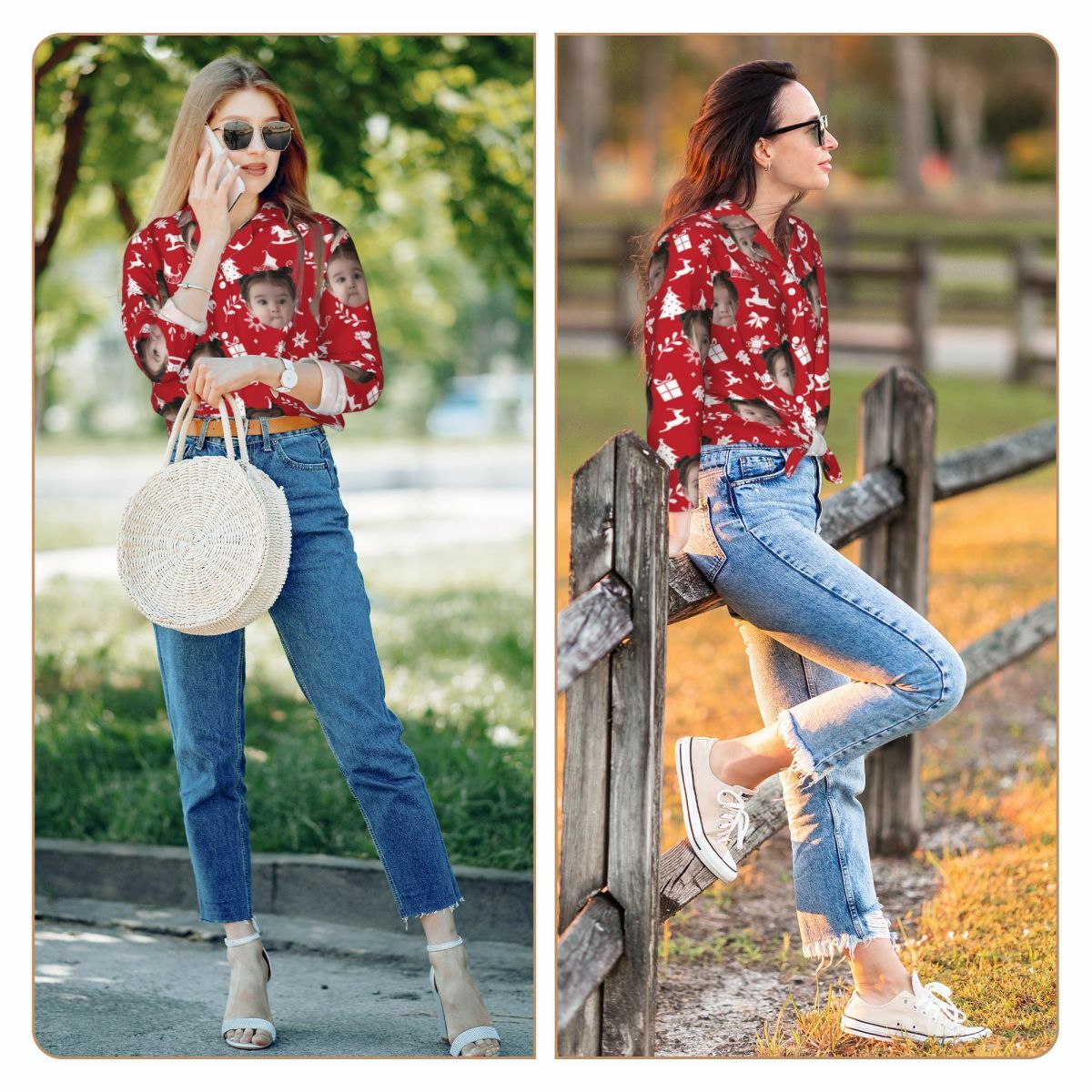 クリスマス 写真入れ 可愛い パジャマ ルームウェア オリジナル