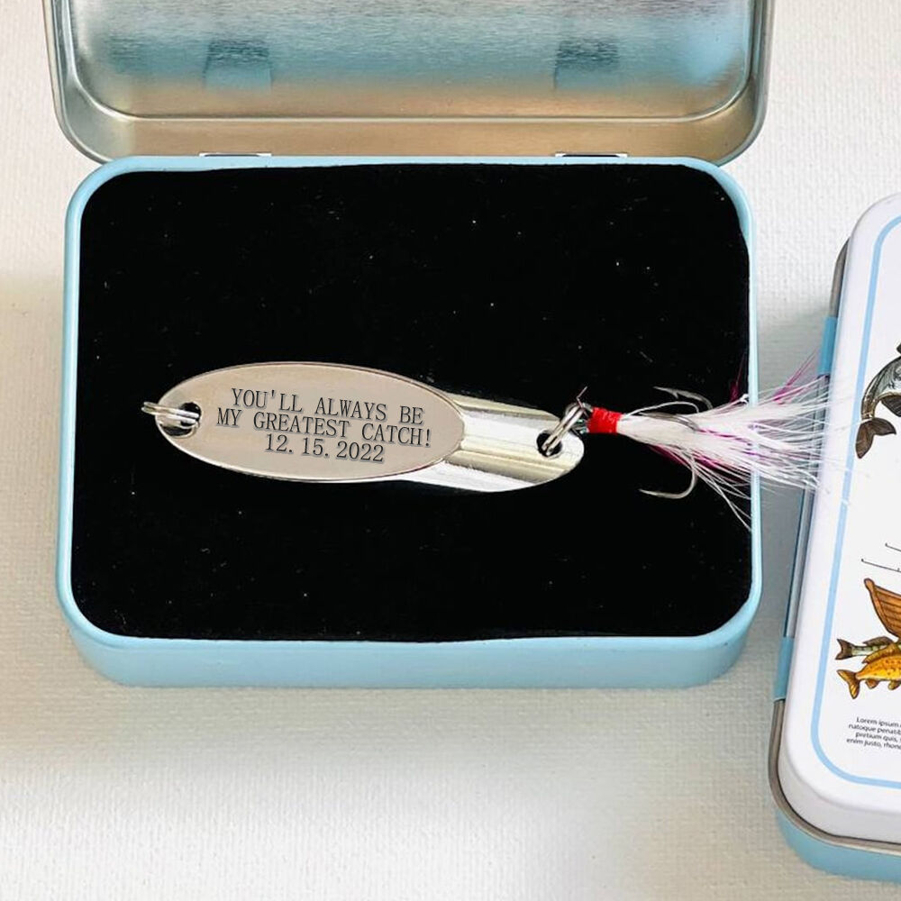 Leurre de pêche personnalisé avec date gravée Cadeau d'anniversaire pour petit ami