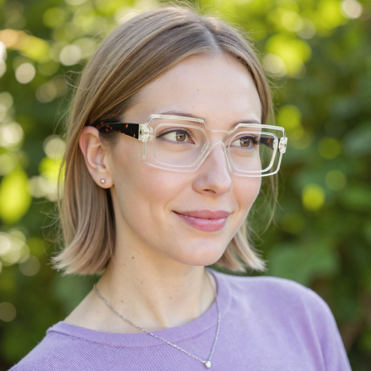 Channing Rechteckige Klare Brille