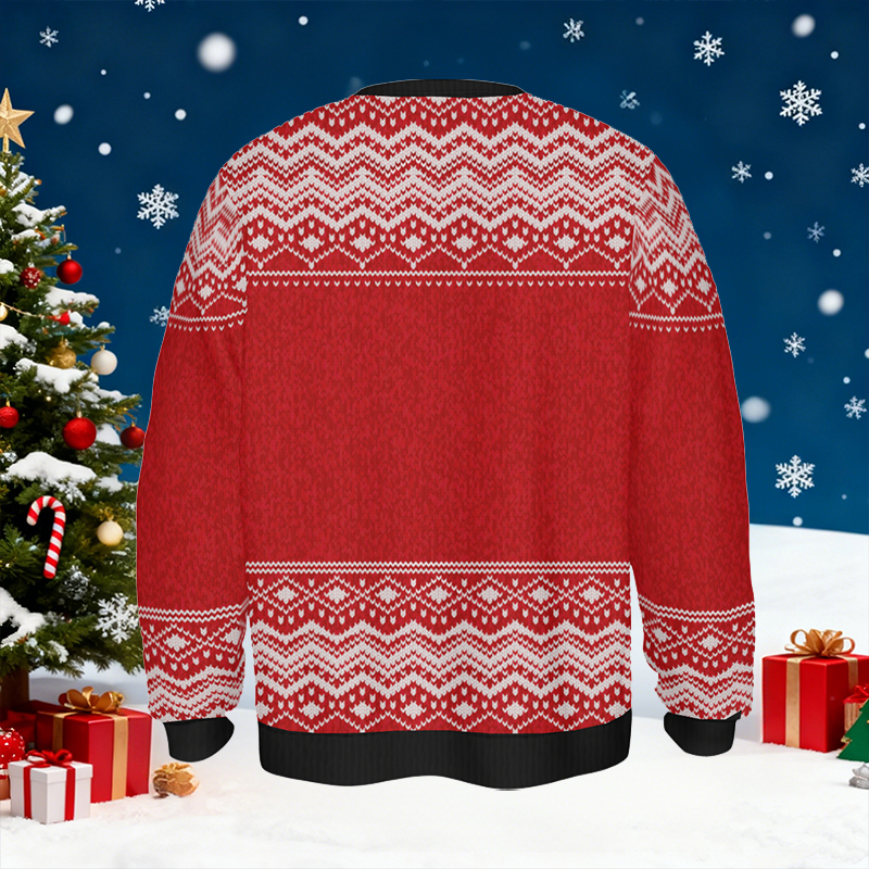 Personalized Ugly Sweater Unisex Custom Photo Cartoon Style Design Perfect Christmas Gift for Family