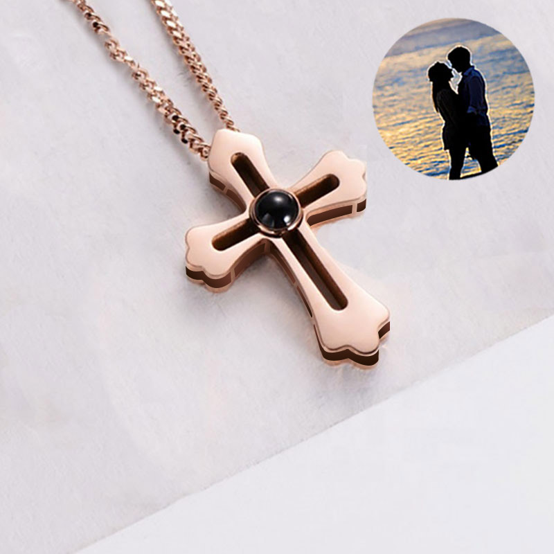 Personalized Photo Projection Necklace-Cross Shape