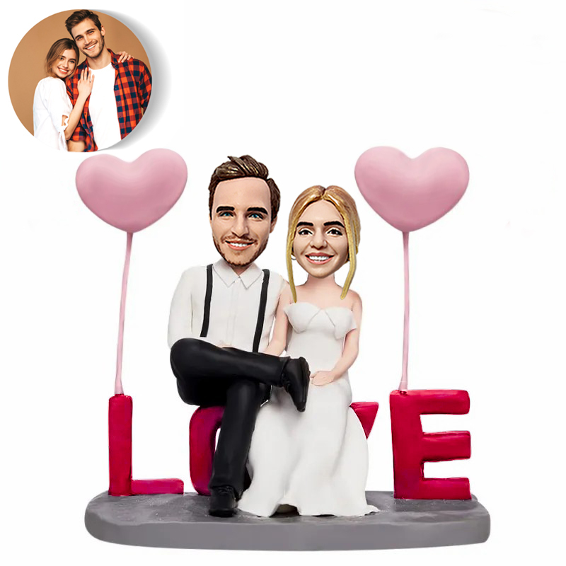 Personalized Bobblehead Doll Custom Couple Photos For Valentine's Day