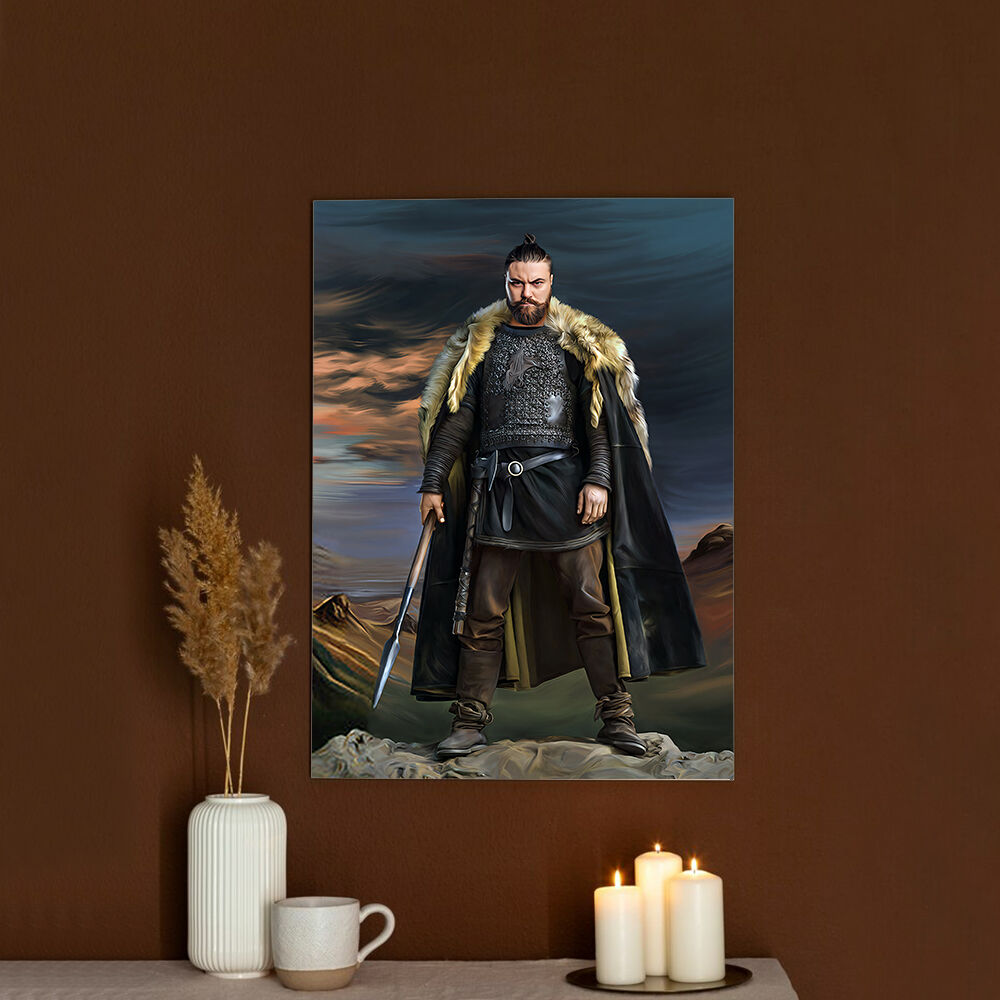 Cadre Le Roi des Vikings Photo de tête personnalisée Cadre royal Portraits personnalisés