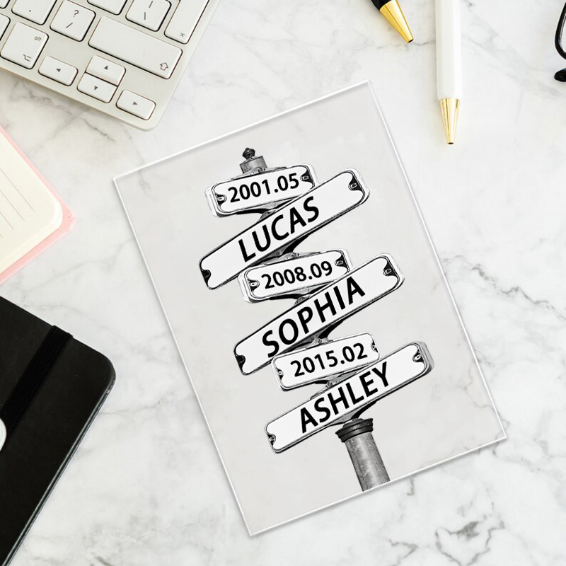 Personalized Acrylic Plaque Custom Date Name Street Signs Pattern Design Wonderful Gift for Family