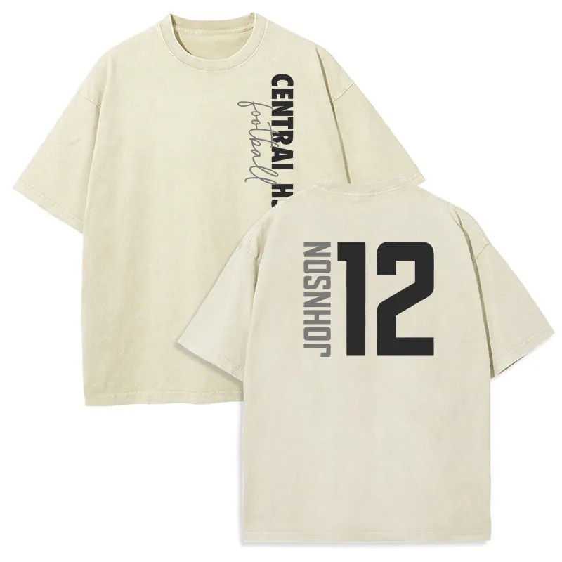 Personalized Washed T-shirt Custom Team Name and Player Message Unisex Design Gift for Sports Lover