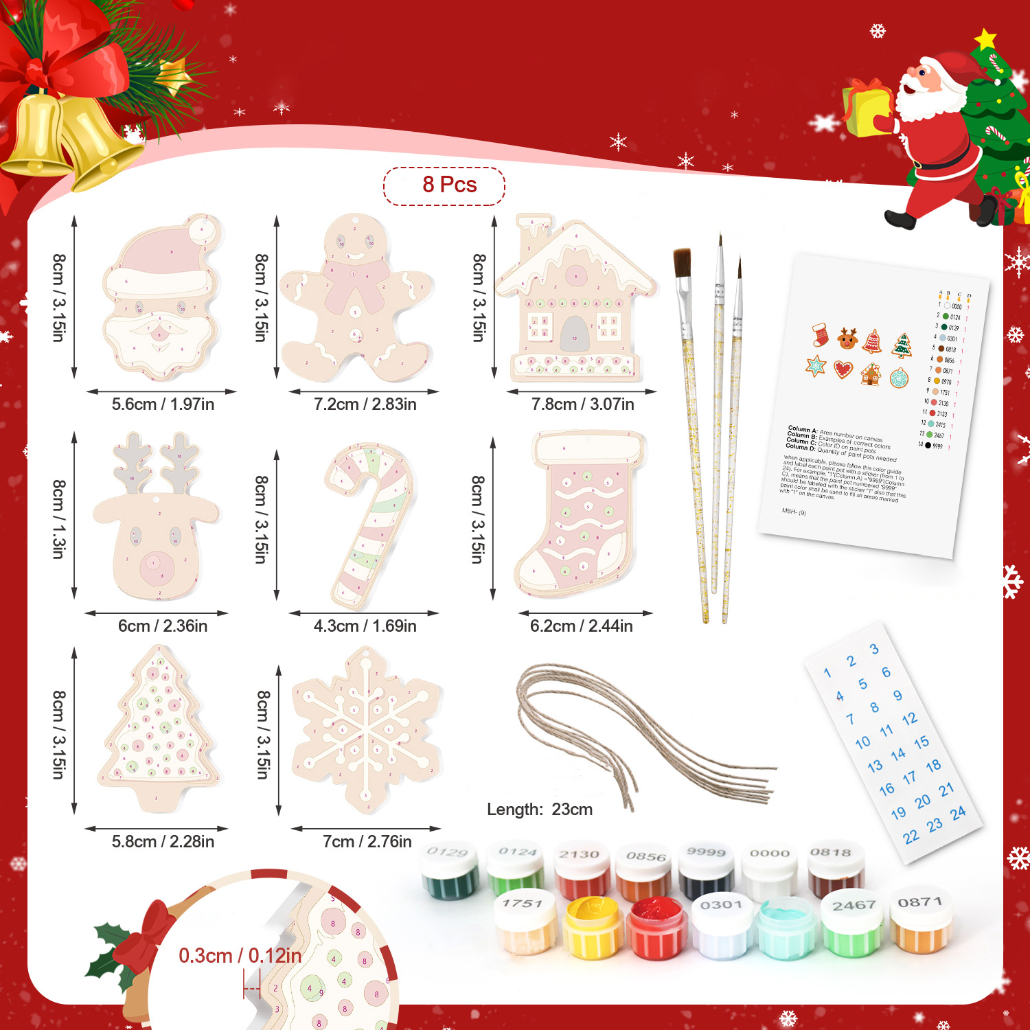 DIY-Set mit handbemalten Weihnachtsbaumkugeln kreatives Geschenk für die Familie