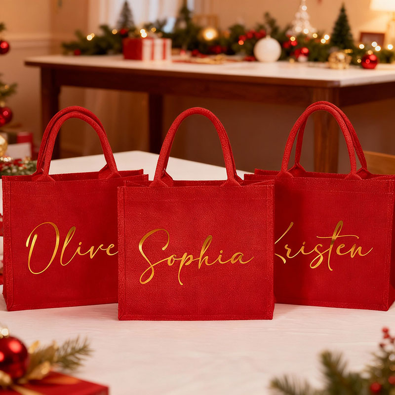 Gepersonaliseerde kerstcadeauzak met eigen naam Grappig cadeau voor familie