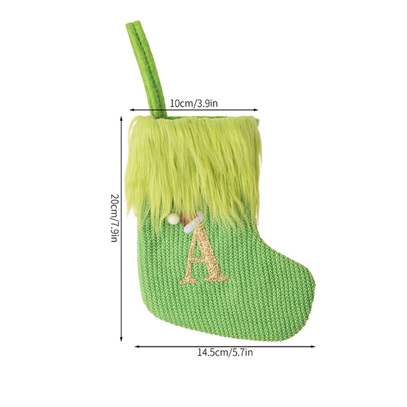 Personalized Green Monster Letter Christmas Stockings Cute Gifts for Kids