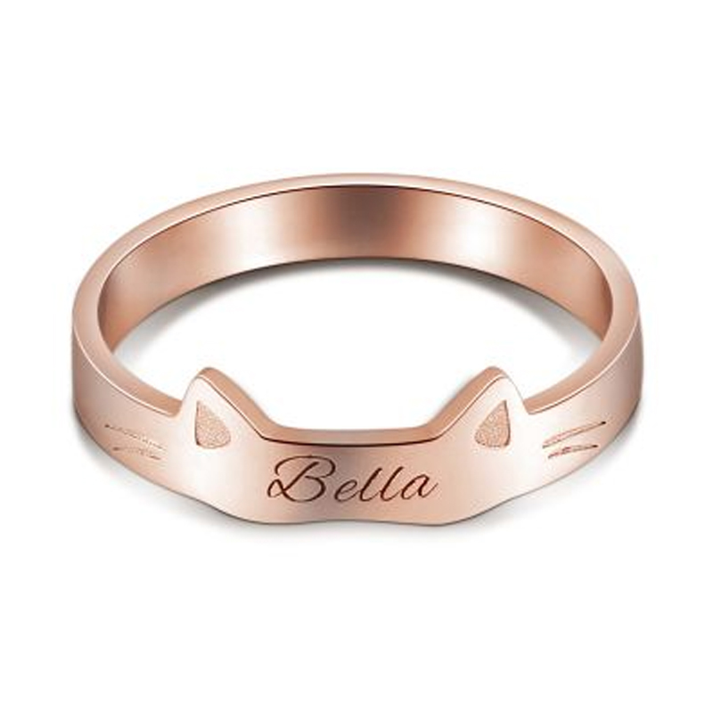 猫 ネコデザイン ネーム リング