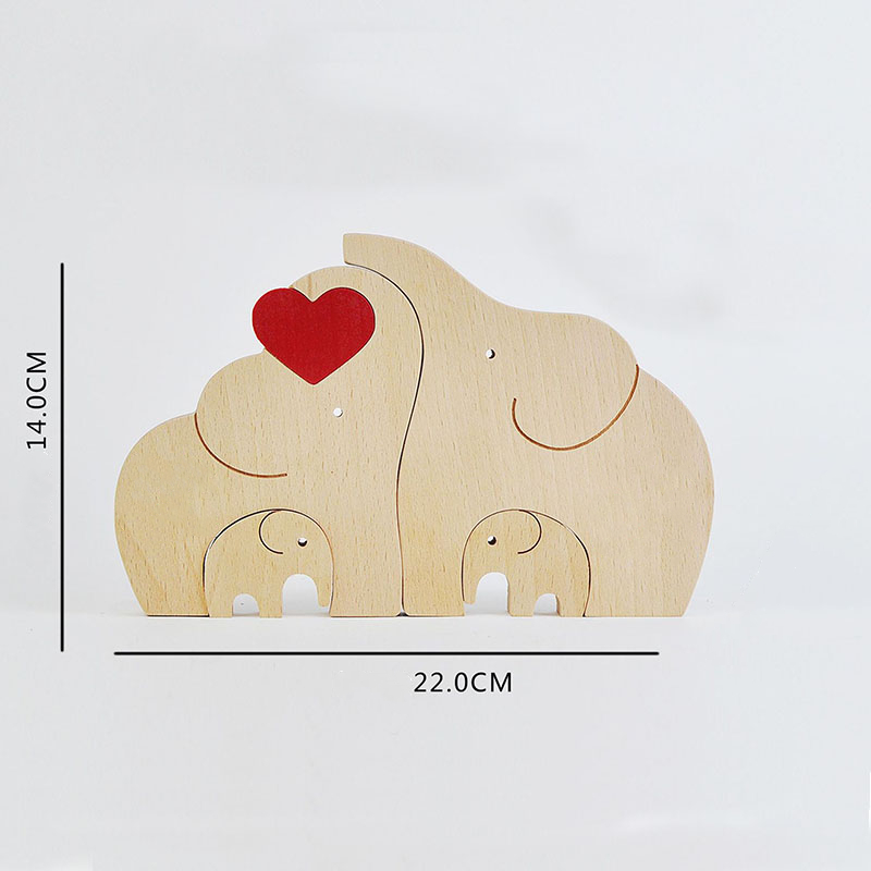 名入れ ウッド パズル 象 オブジェ 置物 インテリア