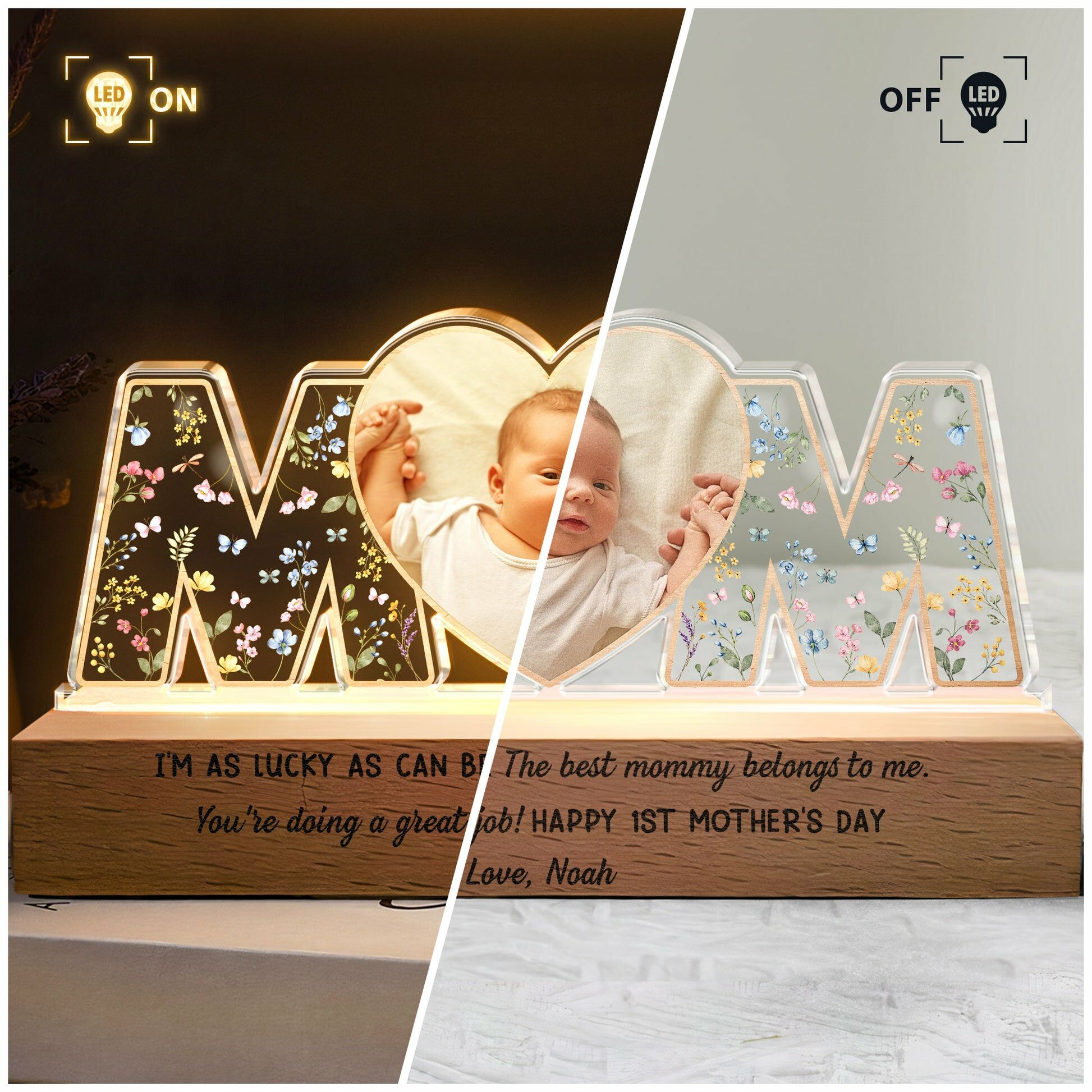 Personalized Mom Led Lamp Customized Child Photo Warm Gift Mother's Day Gift