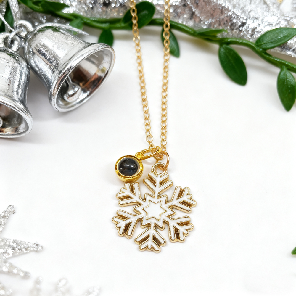 Personalized Christmas Projection Image Necklace Gift for Girls