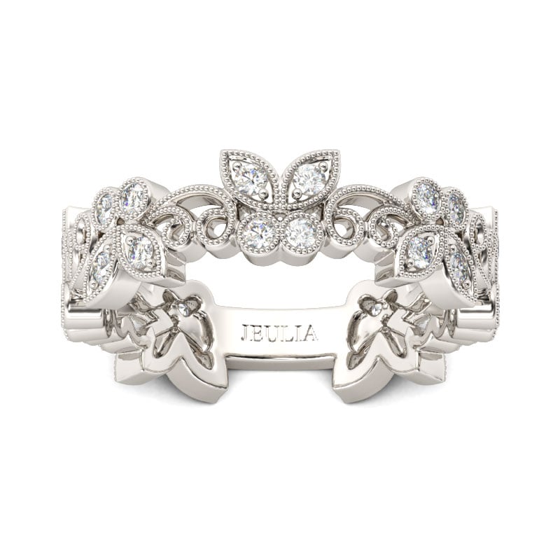 Elegant Butterfly Round Cut Women's Band Sterling Silver