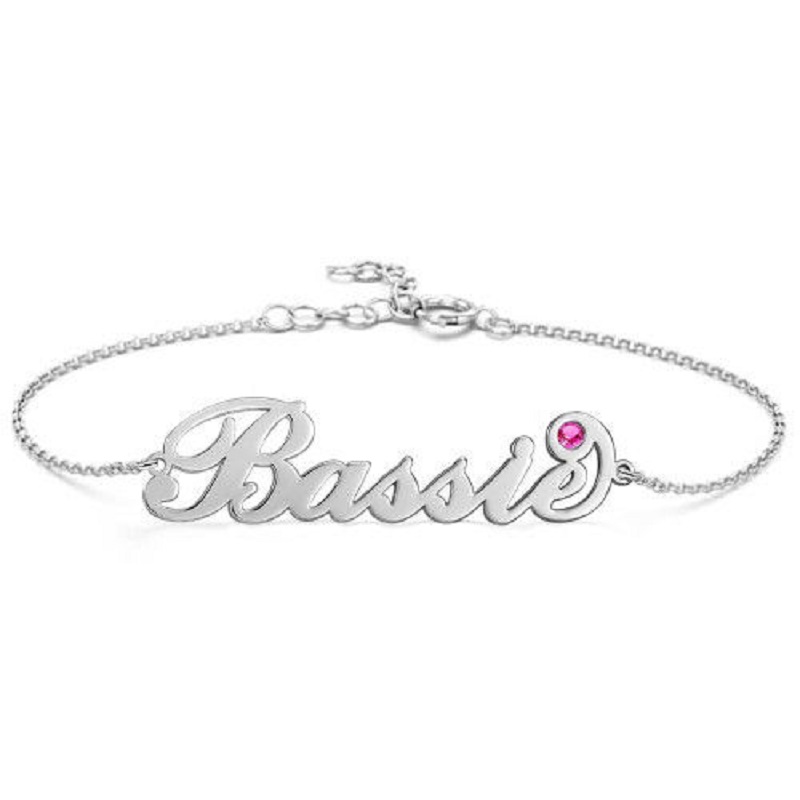 "Personal And Unique" Personalized Name Bracelet With Custom Birthstone