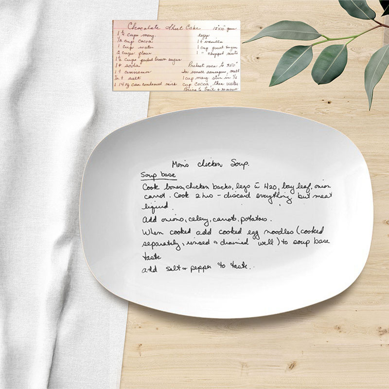 Custom Handwriting Picture Plate Creative Gift for Dear Grandma