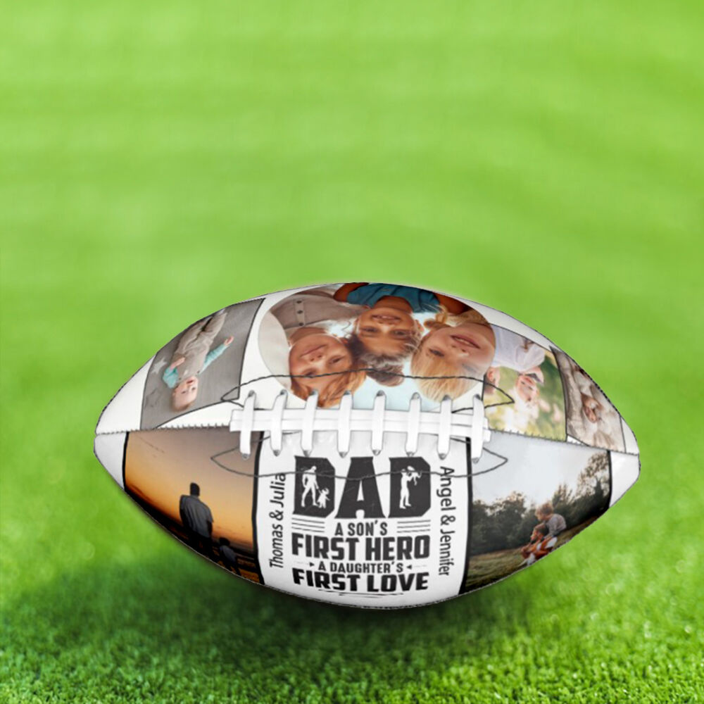 Personalized Football with Names and Photos for Dad