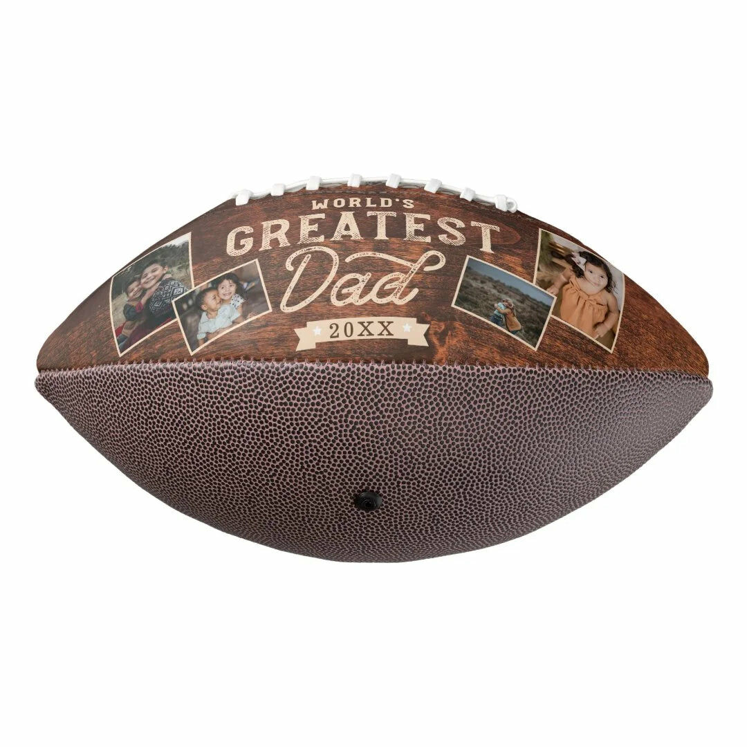 Customized Football Add Photos Gift for the Best Dad in the World