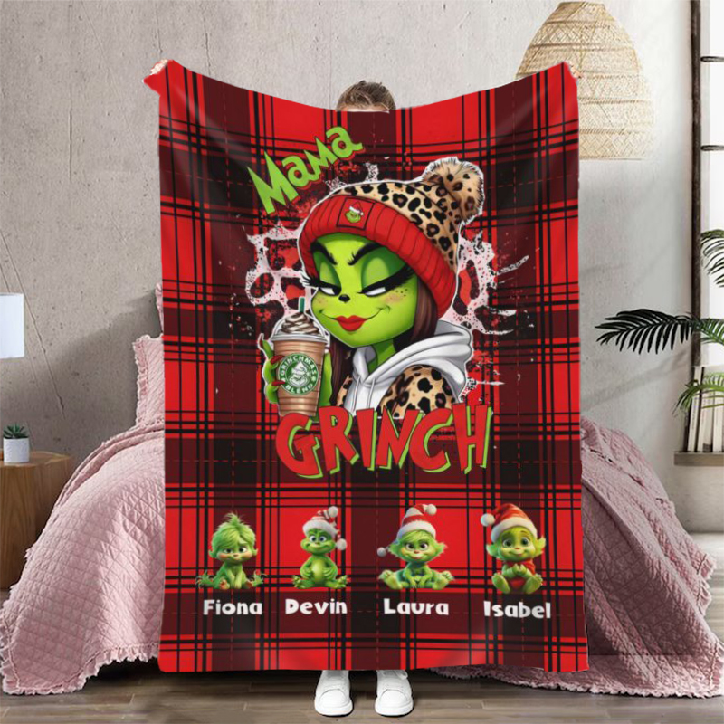 Personalized Name Blanket with Cool Figure Pattern Best Gift for Mom