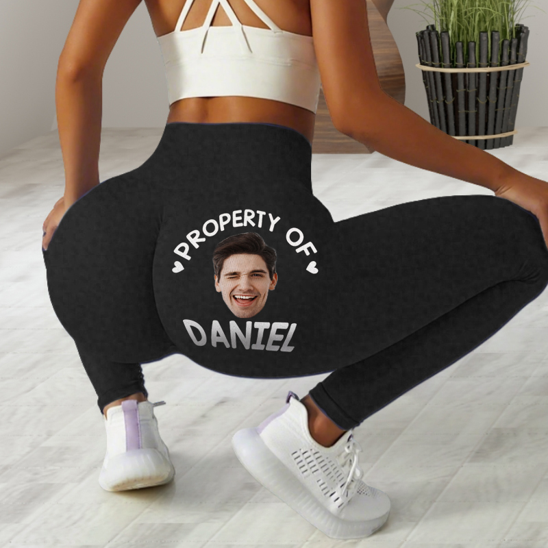 Personalized Leggings Property Of You Custom Photo Creative Design Gift for Her Lovers Wife
