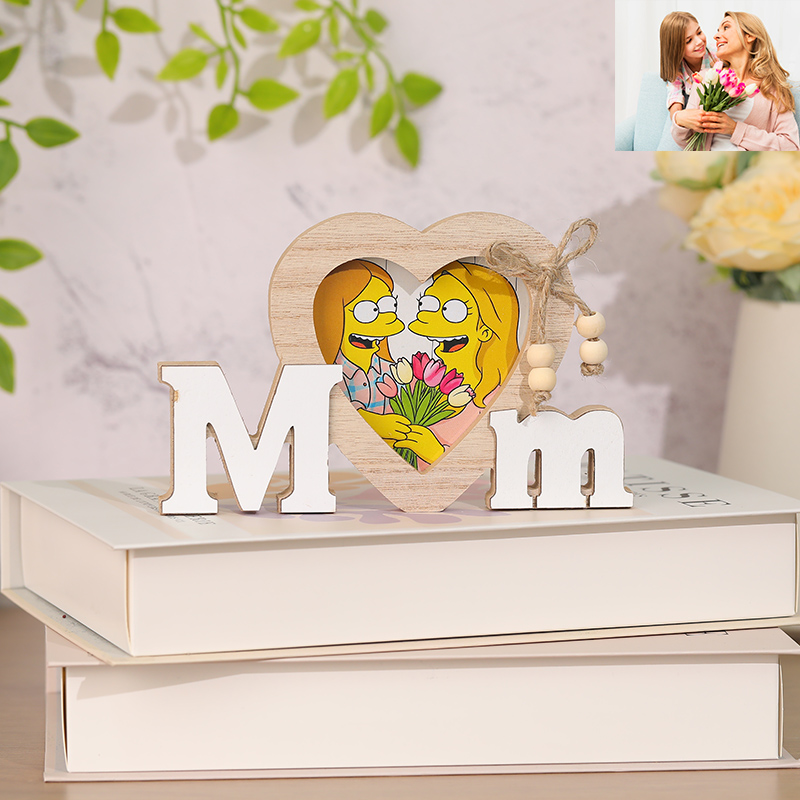 Personalized Mom Cartoon Style Photo Frame Gift for Mother's Day