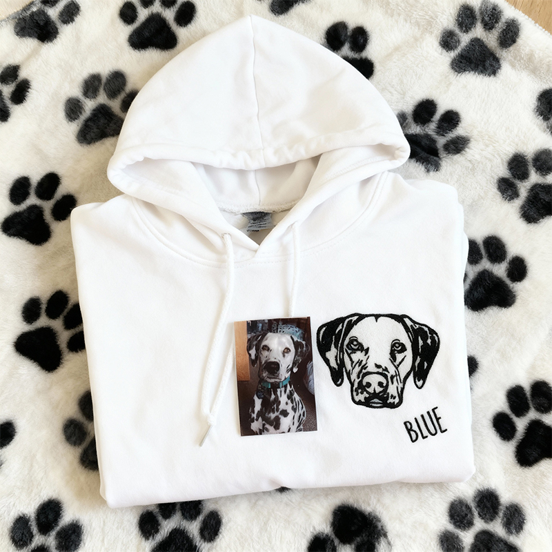 Sweat à capuche personnalisé avec photo brodée de la tête de votre animal cadeau parfait pour les amoureux des animaux