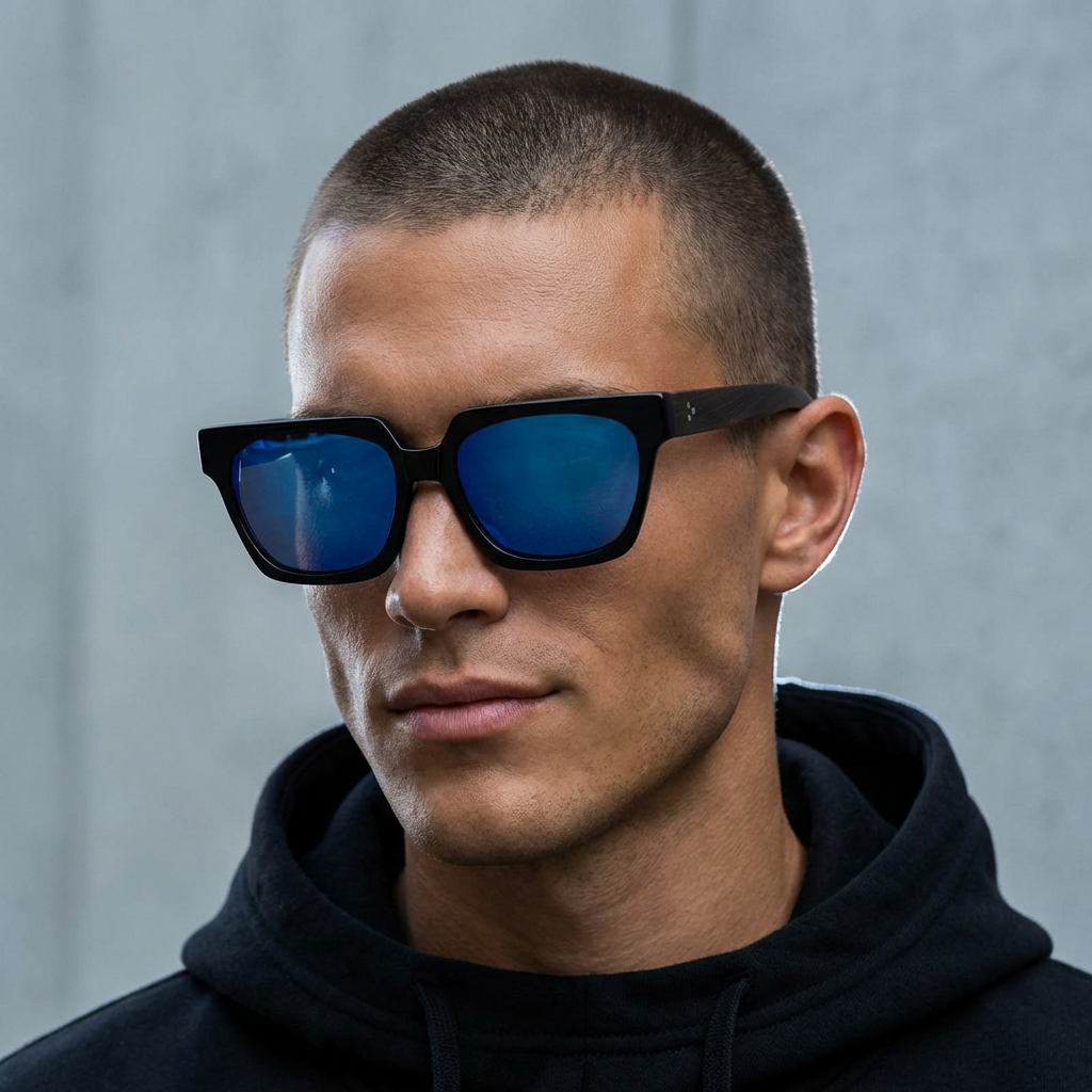 Hedda Schwarze Quadratische Sonnenbrille