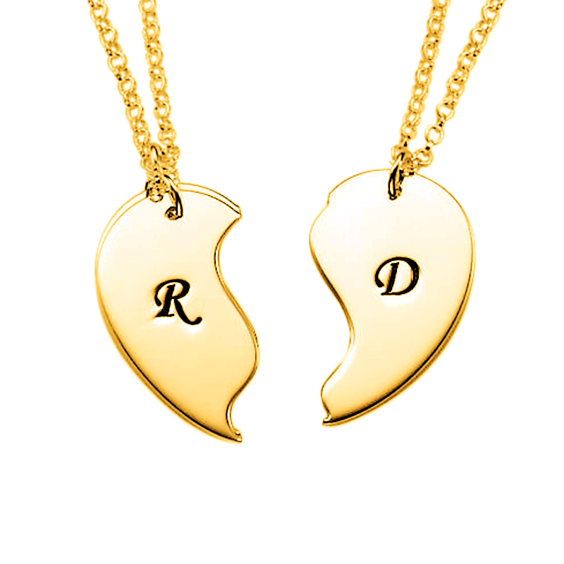 "Lettering You In My Heart" Heart Shape Necklace for Couples