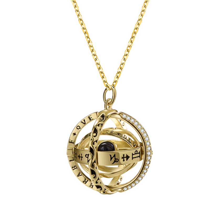 Collana con Proiezione di Foto Dentro e Pendente Sfera Astronomica