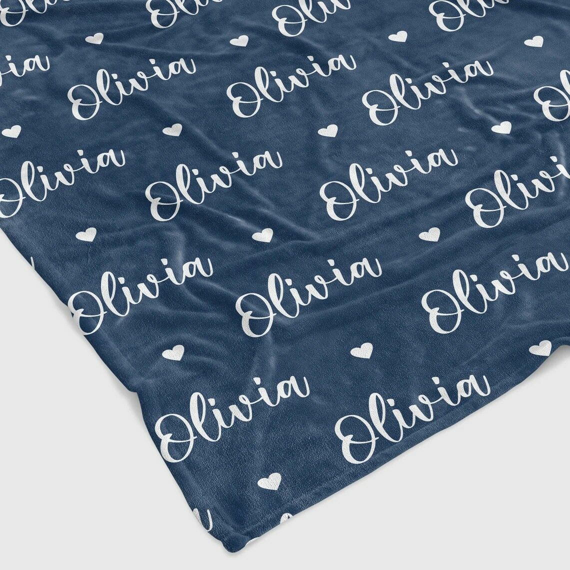 Coperta Invernale Flanella Personalizzata con Nome Blu