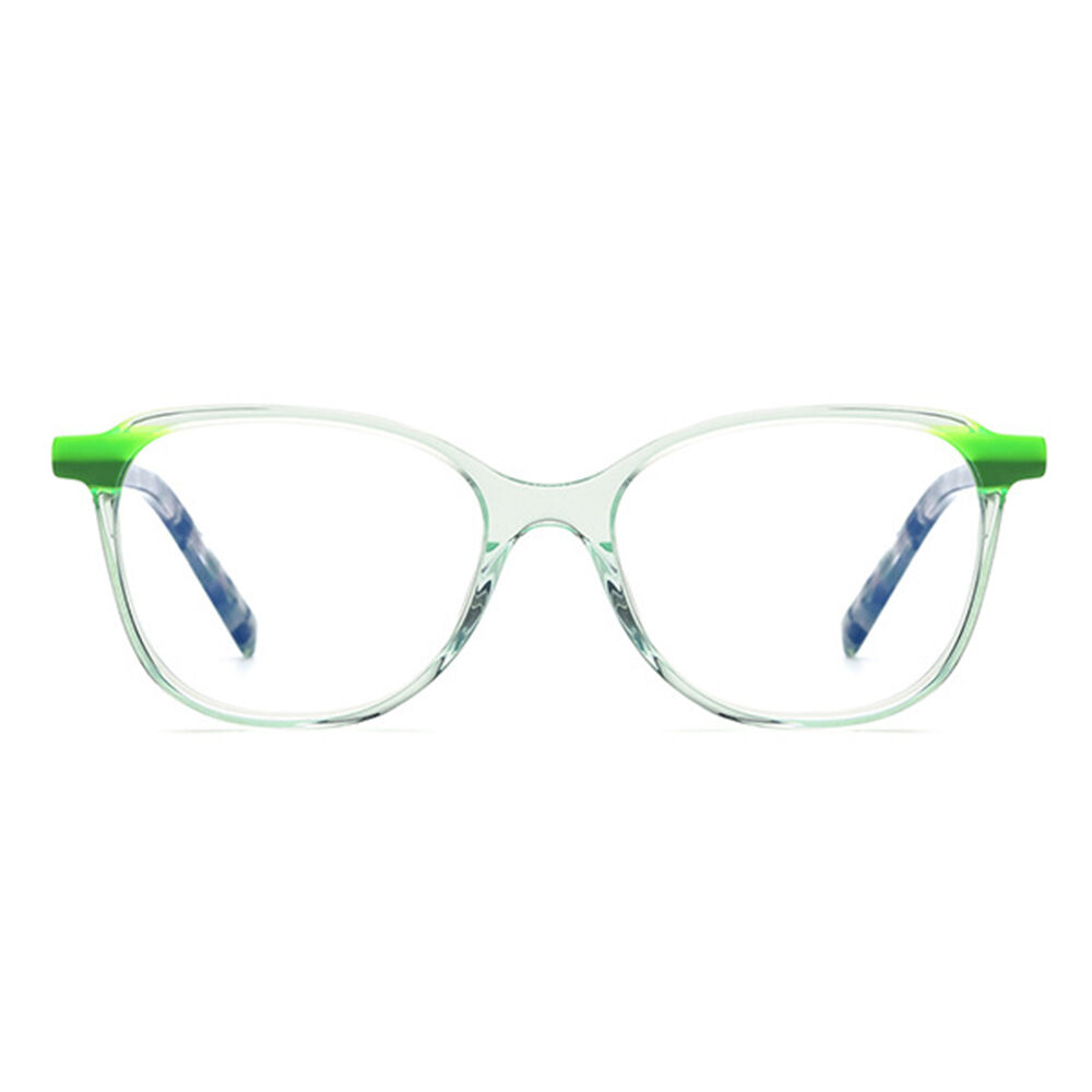 Wilmot Oval Green Clear Glasses