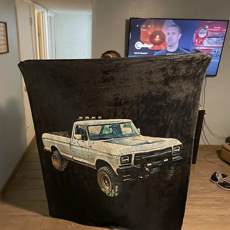 Personalized Picture Car Blanket Full Color Design Funny Gift for Brother