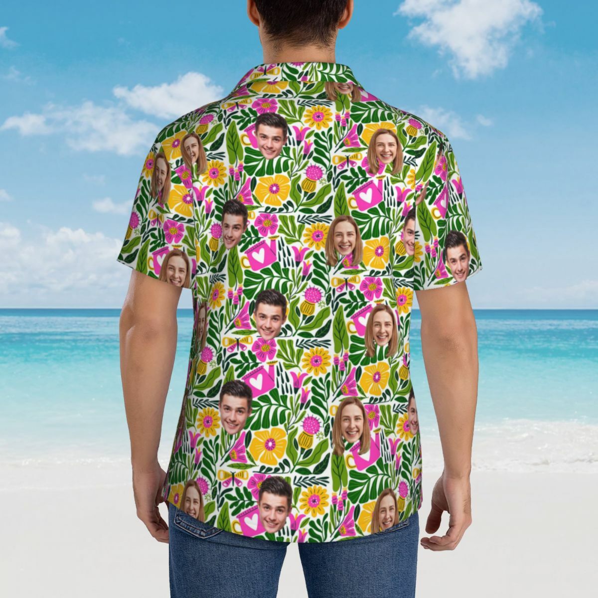 Camicie hawaiane personalizzate con motivi floreali Camicie di coppia