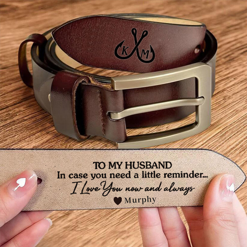 Ceintures faites à la main personnalisées pour hommes Ceinture gravée Ajouter 2 lettres Cadeau pour le mari