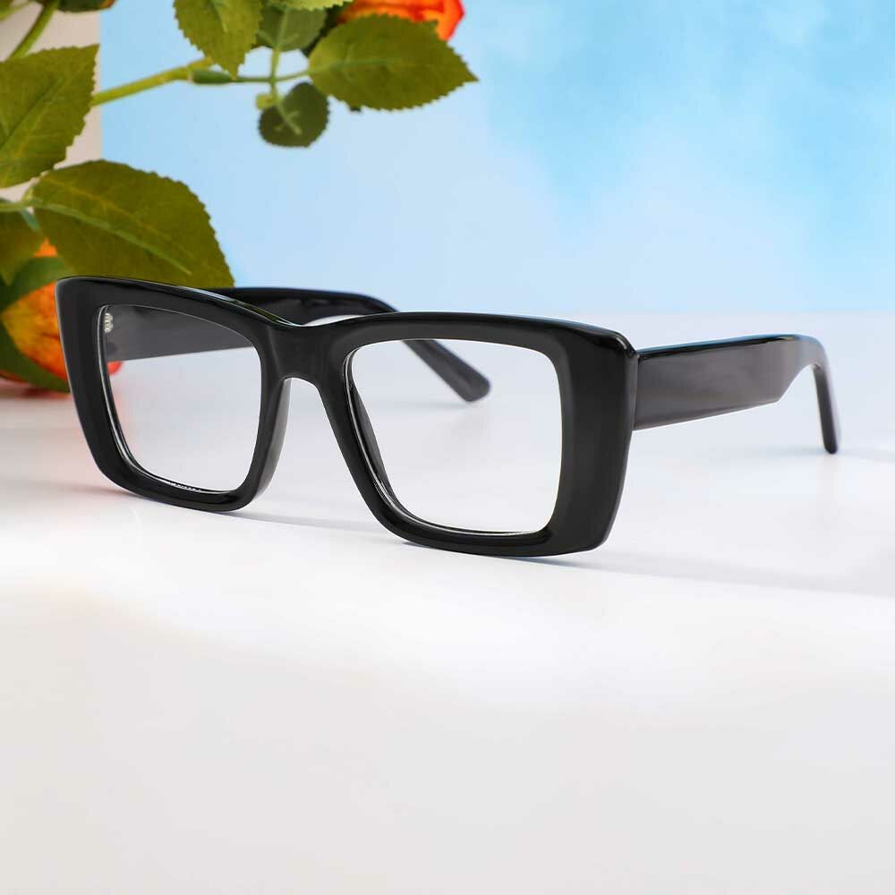 Hamiltion Quadratische Schwarze Brille