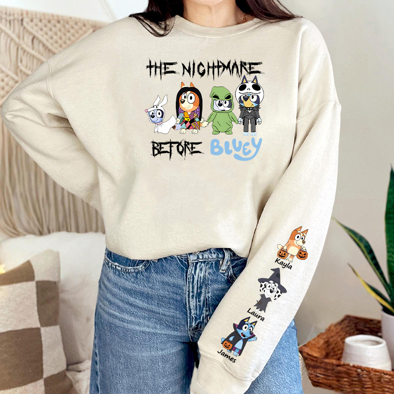 Personalized Sweatshirt The Nightmare Before Custom Cartoon Pattern Funny Halloween Gift for Family